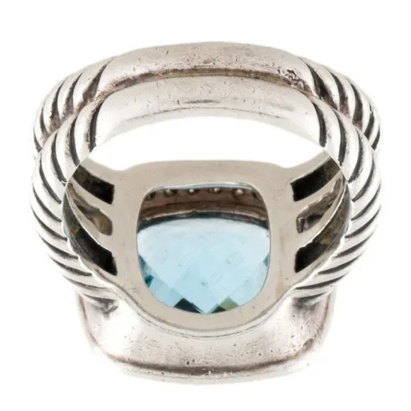 DAVID YURMAN STERLING SILVER DIAMOND & TOPAZ ALBION COCKTAIL RING - Picture 6 of 6
